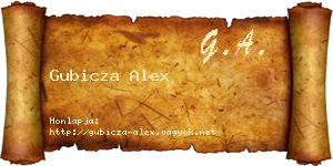 Gubicza Alex névjegykártya