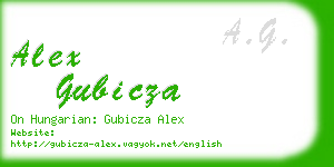 alex gubicza business card